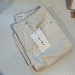 Frame Le Crop Mini Boot Raw Fray Jeans in in Au Natural Clean